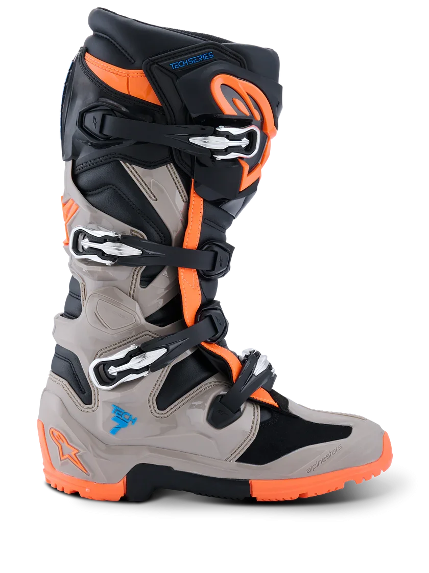 Bota Alpinestars Tech 7 Nova Enduro 26 Preto/Cinza/Laranja Fluor